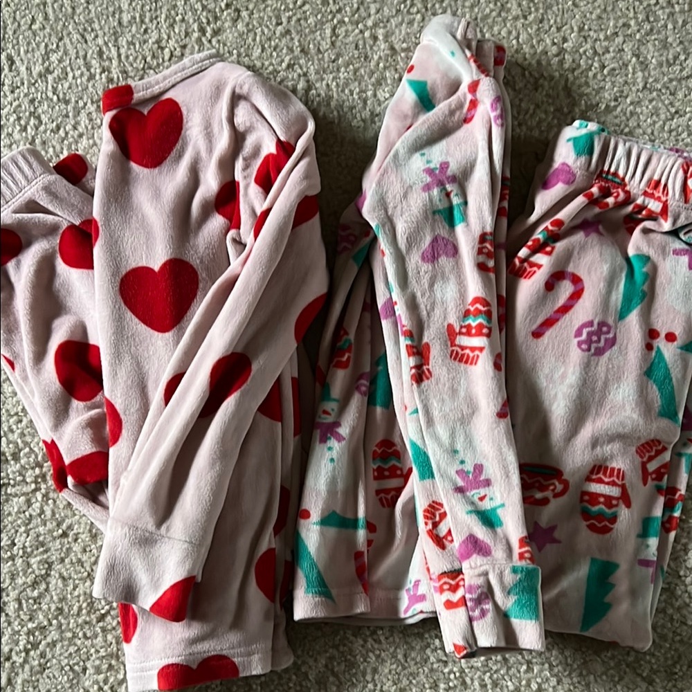 Heart and Holiday Print Pajama Set